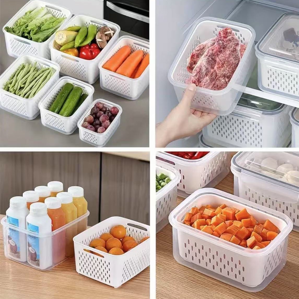 With Fcm Certification, Cross-Border Refrigerators Are Specially Provided with Drain Sealing Boxes with Lids, Refrigerator Storage Boxes, Vegetable and Fruit Preservation Boxes