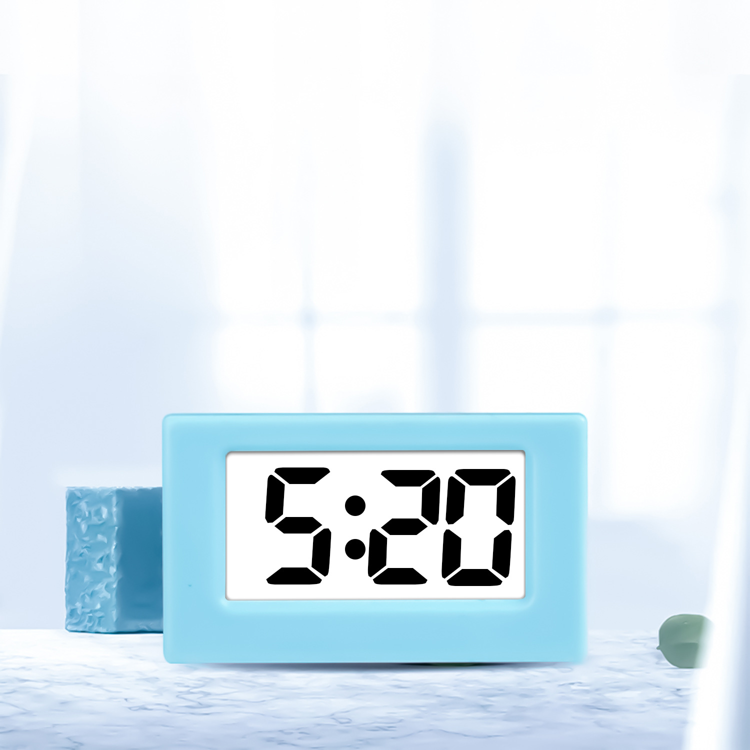LED Digital Clock Mini Triangle Small Clock Vertical Student Electronic Clock Mute Date Portable Small Clock