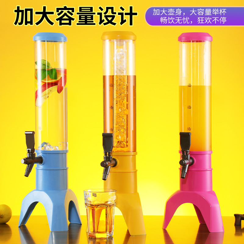Factory direct wine gun wine gun barrel draft beer gun 3L draft beer gun Net red juice tripod creative wine barrel wine tower fall-resistant