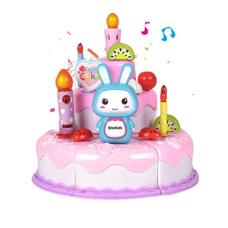 Children's Cut Music Simulation Birthday Princess Cake Toy Lighting Music Fruit Boy Treasure Girl Play Set