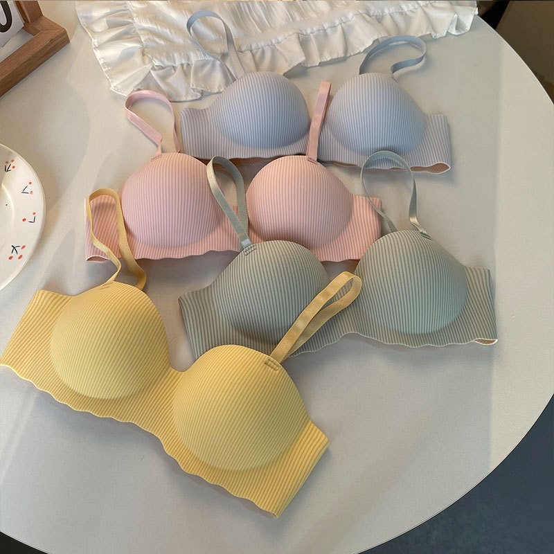 New smooth seamless small chest gathered without steel ring comfortable upper collection accessory breast anti-sagging adjustable half cup bra