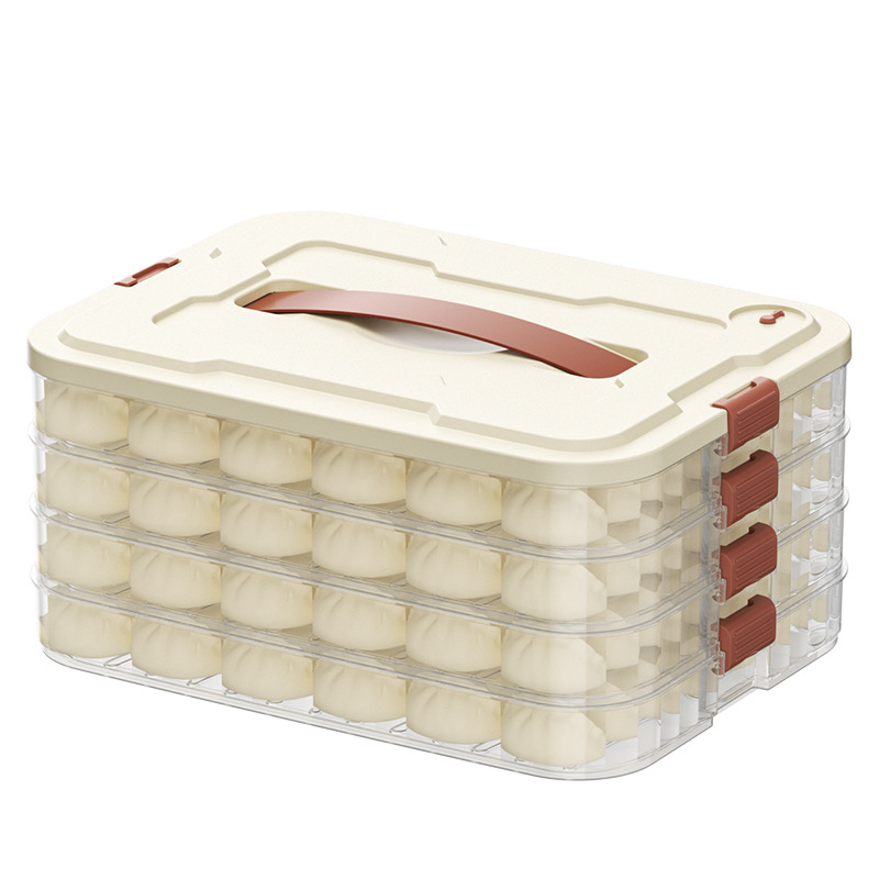 Portable Multi-layer Dumpling Box Food Grade Refrigerator Storage Box Large Capacity Wonton Preservation Box Frozen Dumpling Storage Box