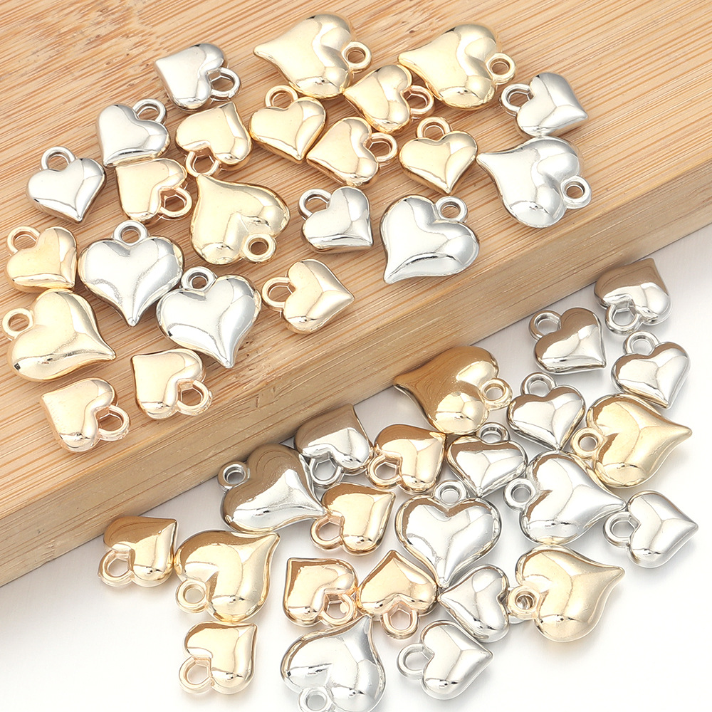 Подвеска в форме сердца Ccb, электролитическая, пластиковые бусины, ручная работа, DIY браслет, ожерелье, серьги, аксессуары