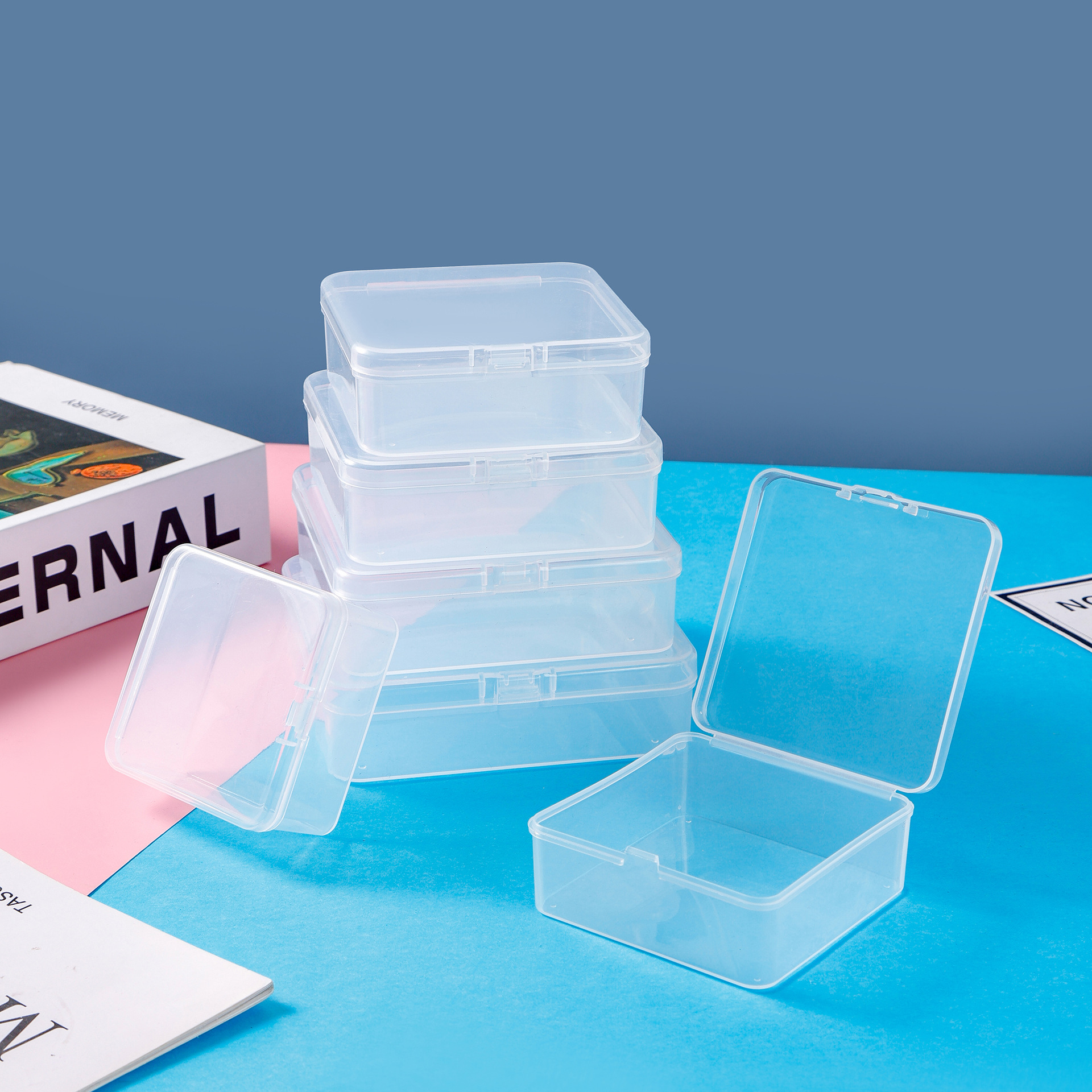 Square Transparent Plastic Box Square Rectangular Parts Storage Box Jewelry Fishing Gear Soap Flower Packaging Square Box