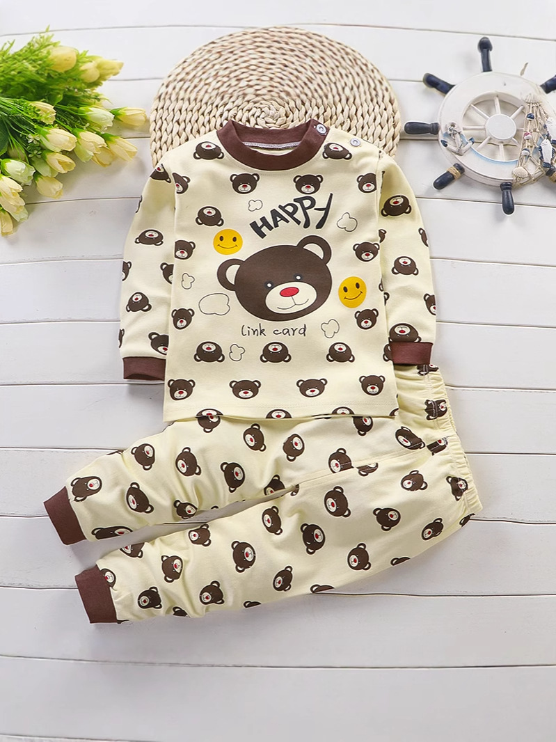 Children's clothing spring and autumn children's underwear suit cotton autumn clothing boys and girls baby autumn clothing pants pajamas home clothing wholesale