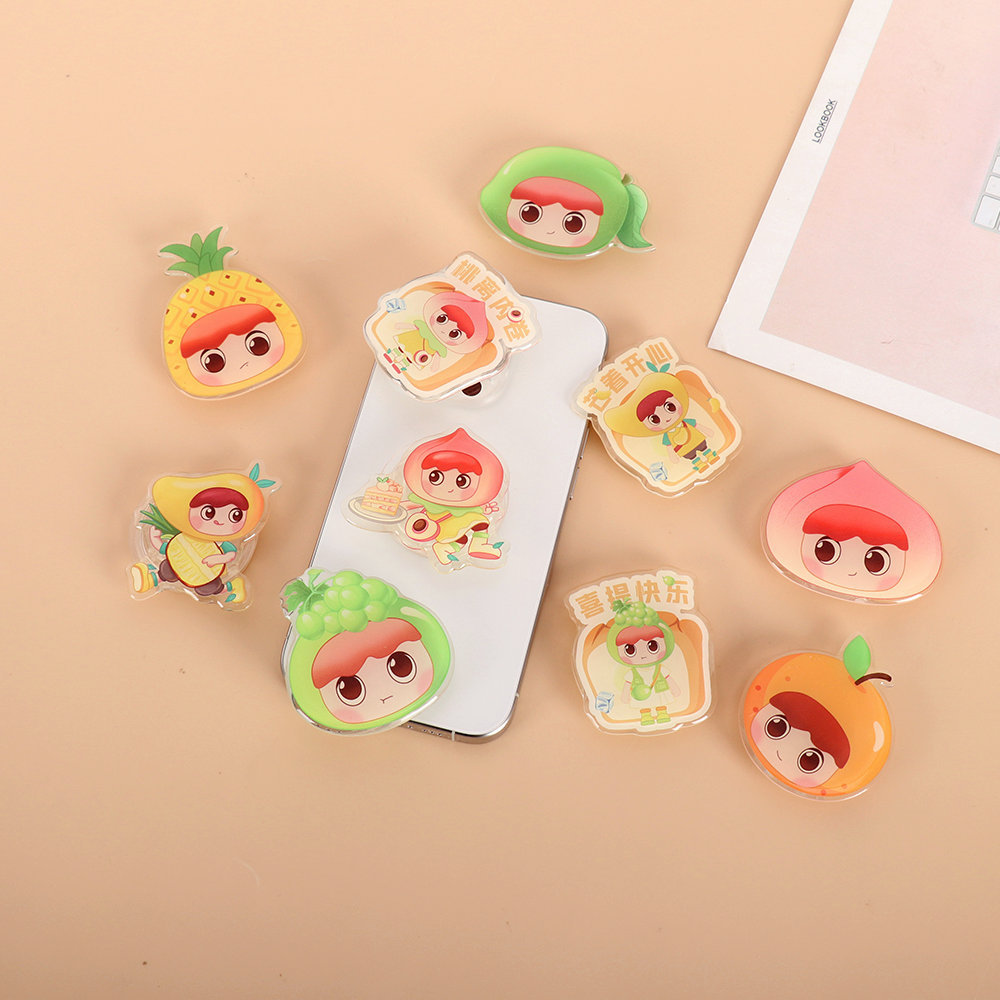 DIY акриловая подставка для мобильного телефона, прозрачный клей, телескопическая, креативная фруктовая форма