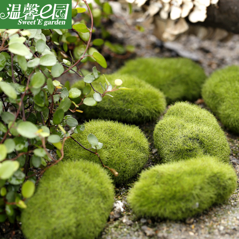 Simulated Moss Moss Stone Flocked Stone Moss Lawn Micro Landscape Ornament Decoration Simulated Fake Stone