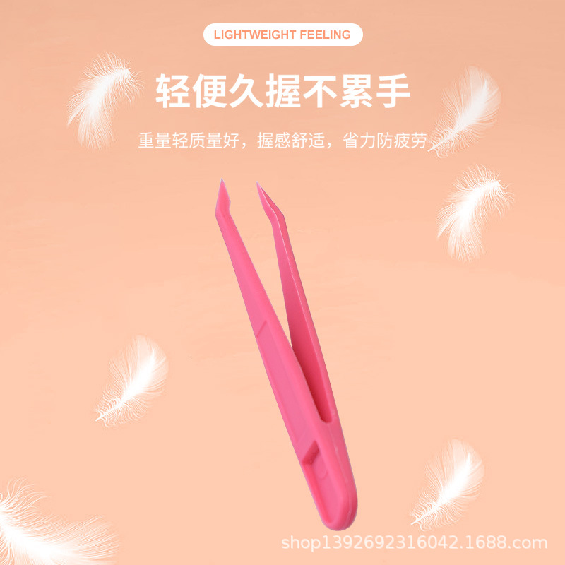8cm plastic tweezers mini goo ka hand account clip color cartoon stationery tools hard plastic