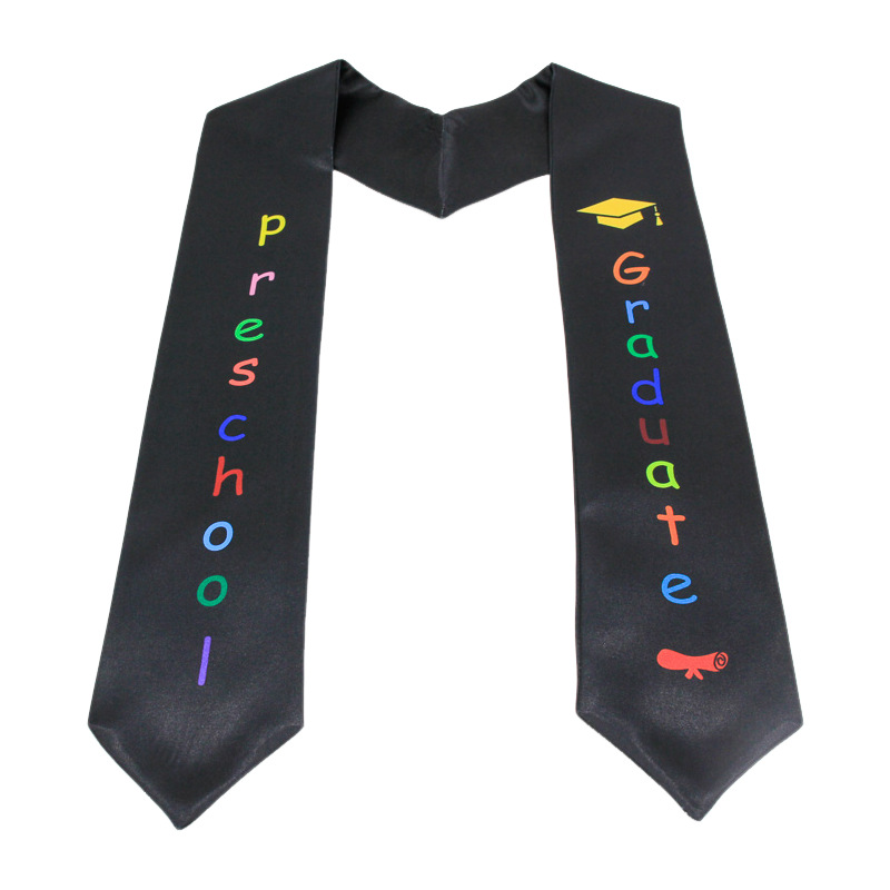 European and American Children's Ribbon Academic Dress Graduation Honor Preschool Kindergarten Awarded Etiquette Belt Double Printed Shawl