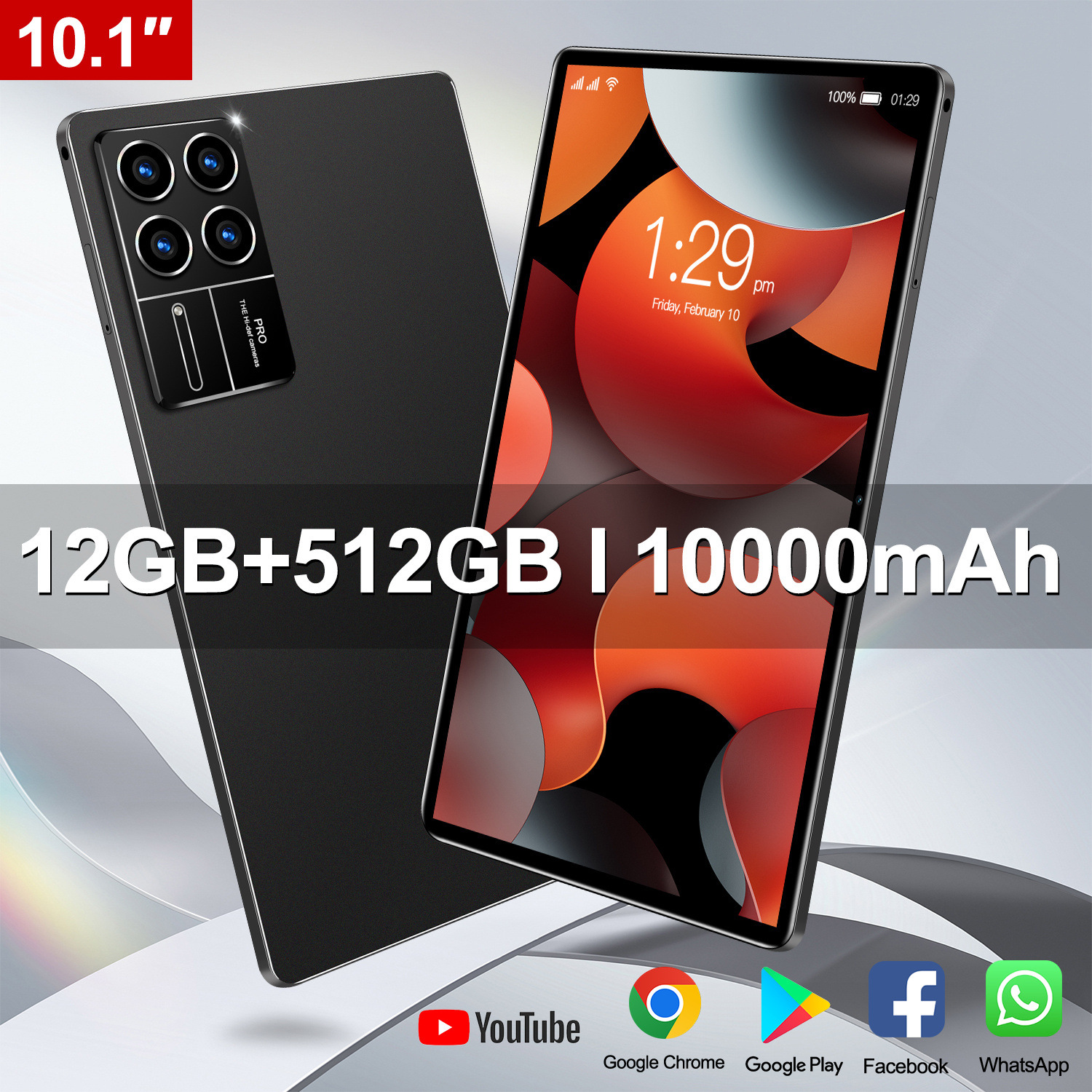 In-Stock Tablet Wholesale 10inch / 15inch Tablet Pro15 Cross-Mirror Foreign Trade Ten-Core Ultra-Thin 4g Hd Calling