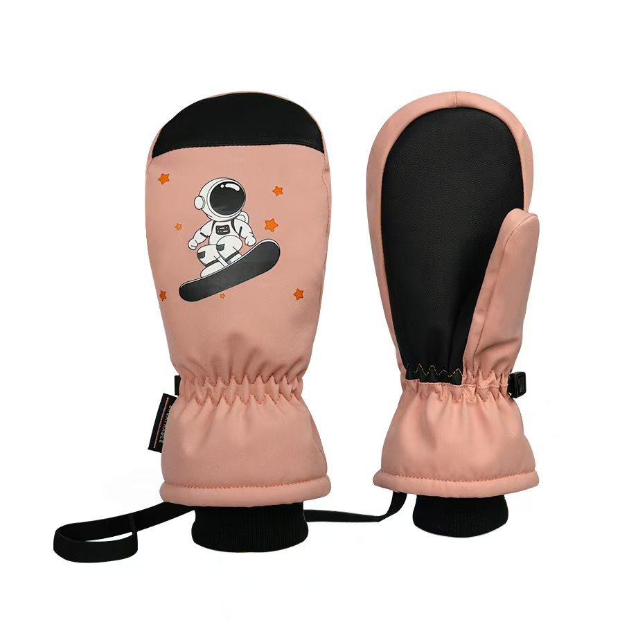 Winter New Waterproof Kidsren's Ski Gloves Playing in the Snow Fleece-Lined to Heattech and Non-Slip Veneer Kidsren's Ski Gloves Stuffy