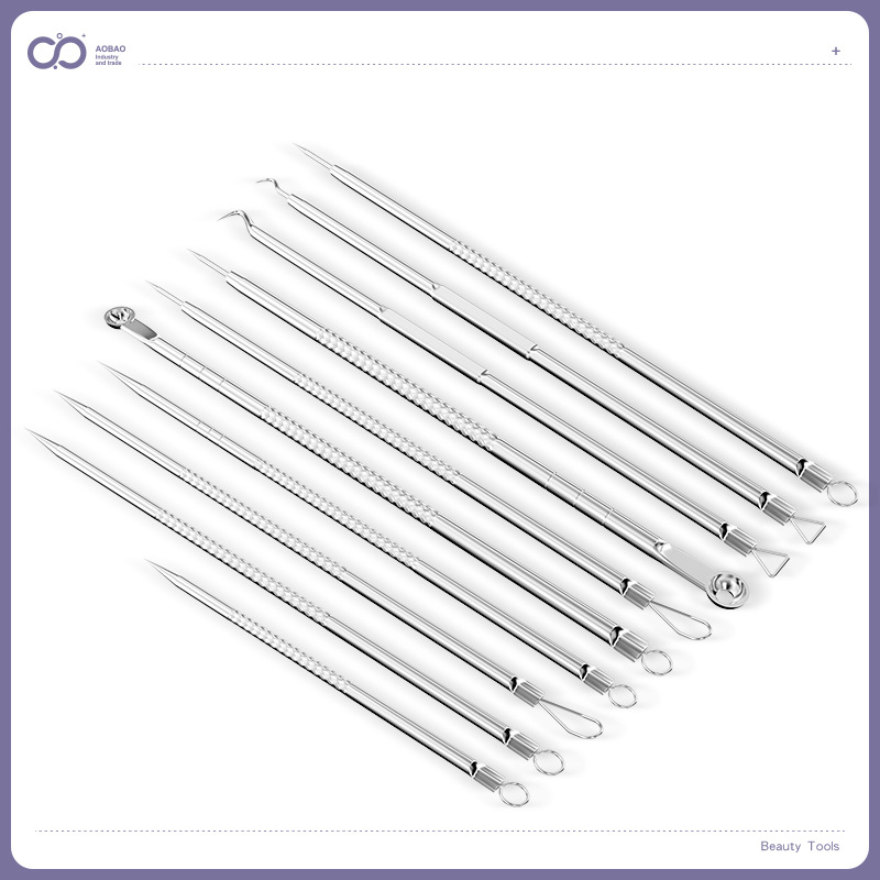 Cell Clip, Acne Clip, No. 5 Clip, Blackhead Clip, Tweezers Clip, Acne Needle Clip, Acne Needle, 4-Piece Set Cross-Border