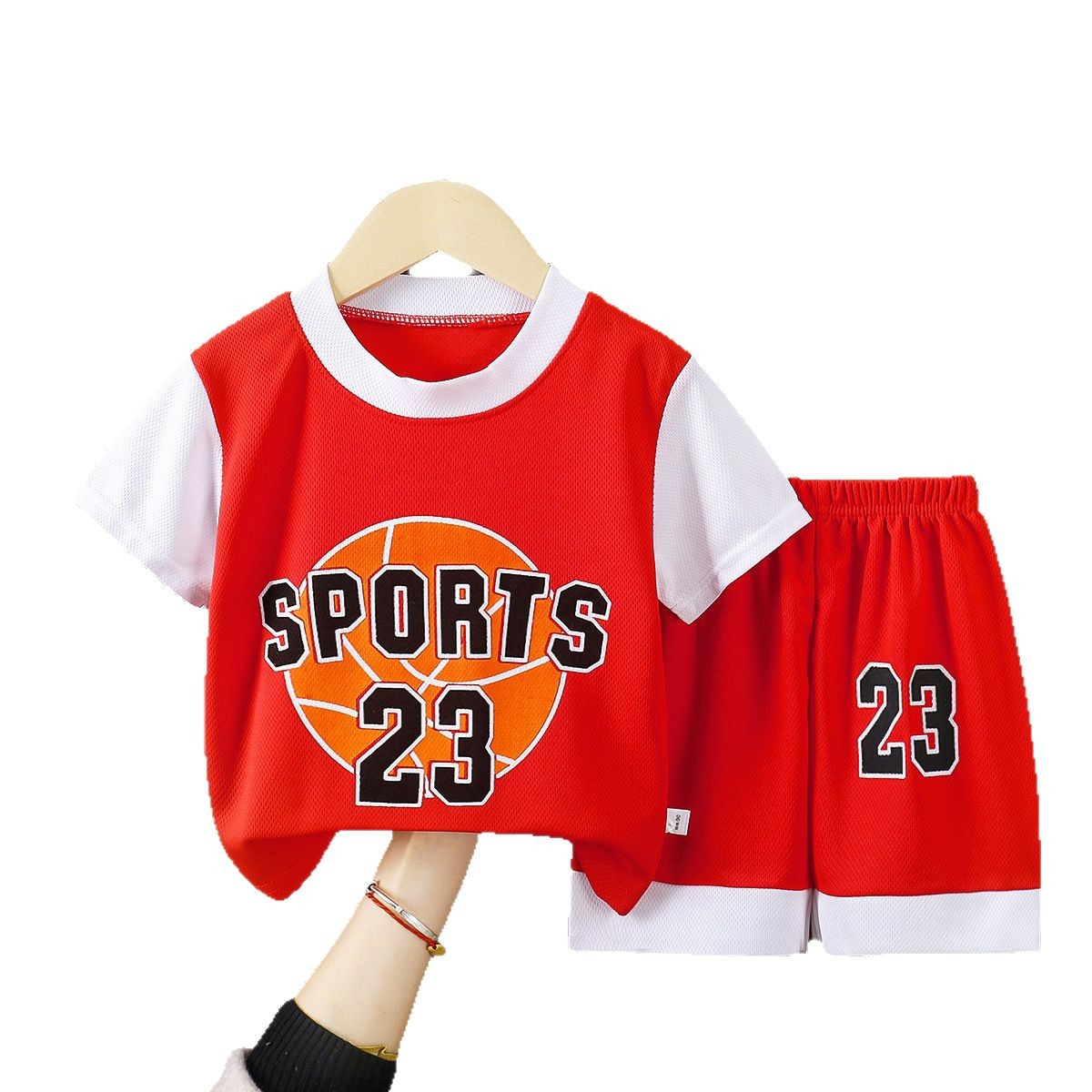 New children's basketball clothes suit summer sports quick-drying clothes for boys and girls breathable large children's jersey a generation of hair