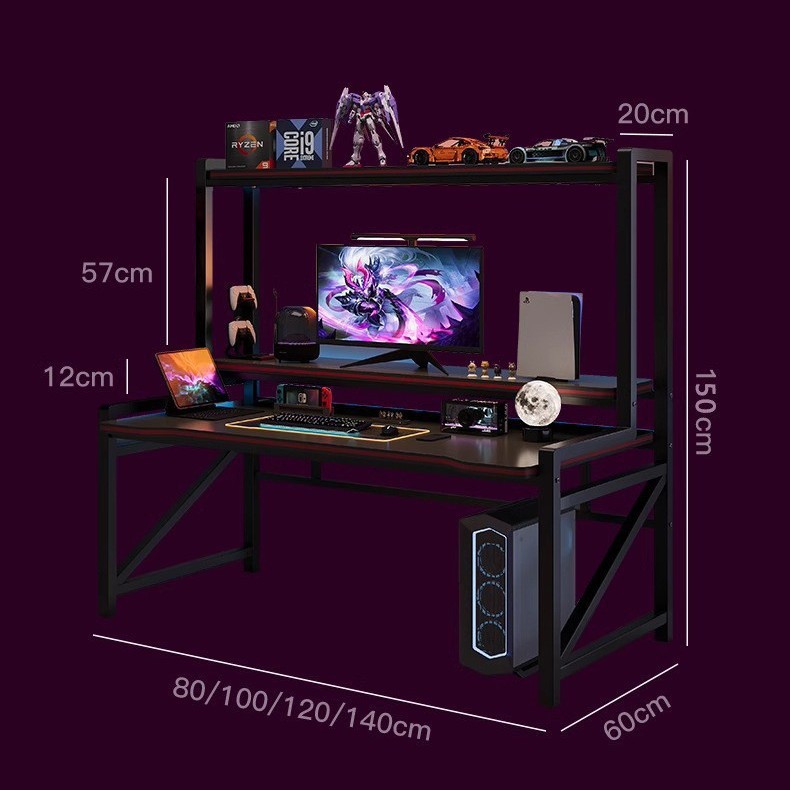 Full-product House Internet Cafe Table Desktop Computer Table Home Dormitory Storage Rack Elevated Table Gaming E-sports Table Integrated Table