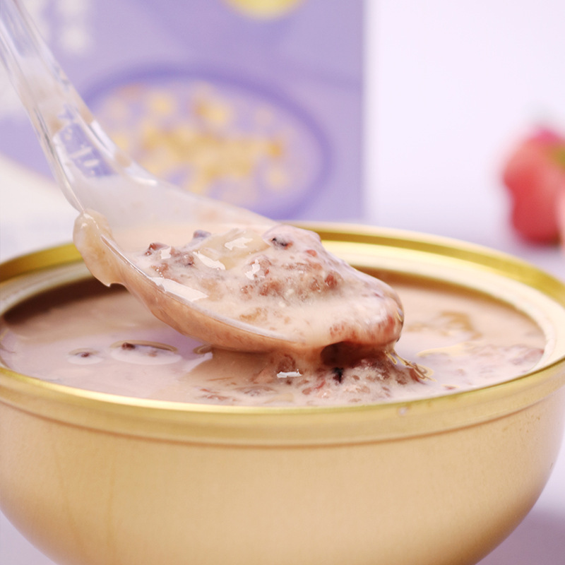 Coconut juice purple rice bird's nest soup meiling porridge instant flower gum tonic nutritious snacks breakfast afternoon tea convenient instant