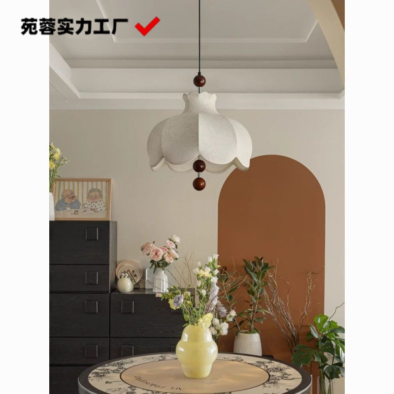 French Medieval Chandelier Retro Bedroom Room Lamp Designer Bar Restaurant Study Fabric Lamps Creative Stylish