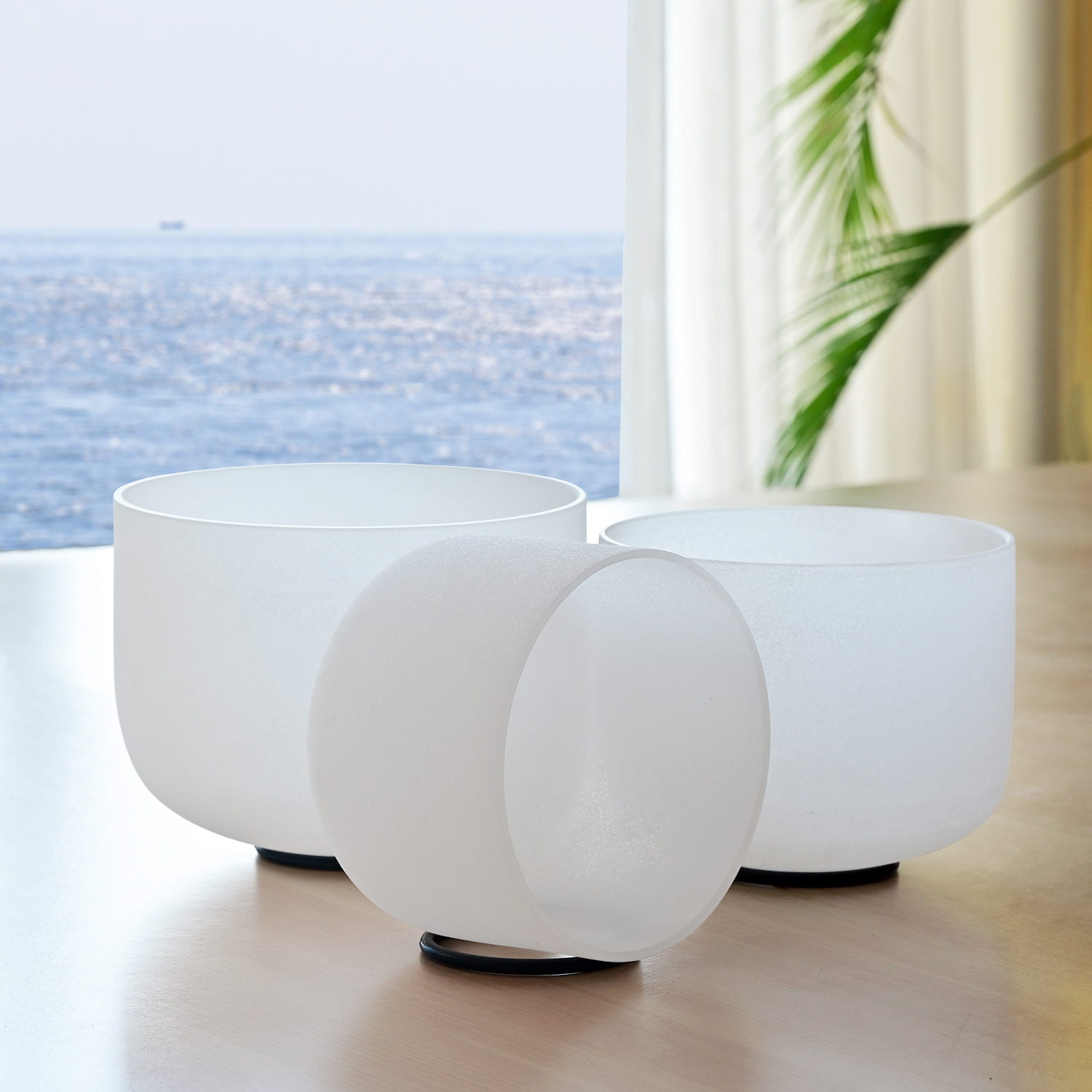 White Crystal Singing Bowl Sound Therapy Meditation Sanskrit Music Bowl Crystal Singing Bowl Music Bowl Chant Bowl