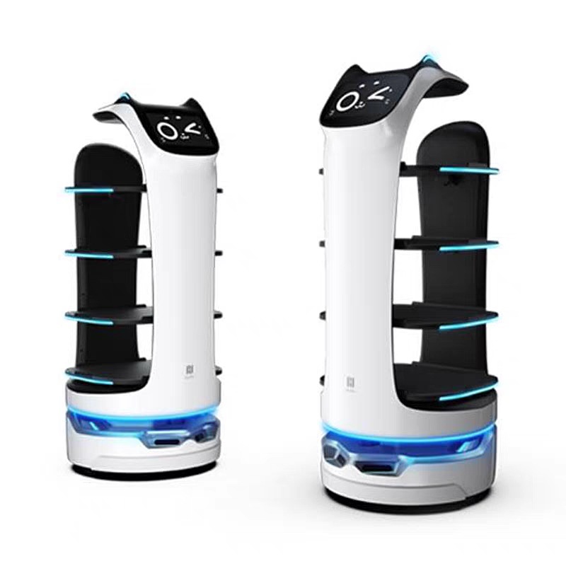 Hotel hot pot restaurant restaurant intelligent food delivery robot food delivery food serving food and running hall multi-language overseas export