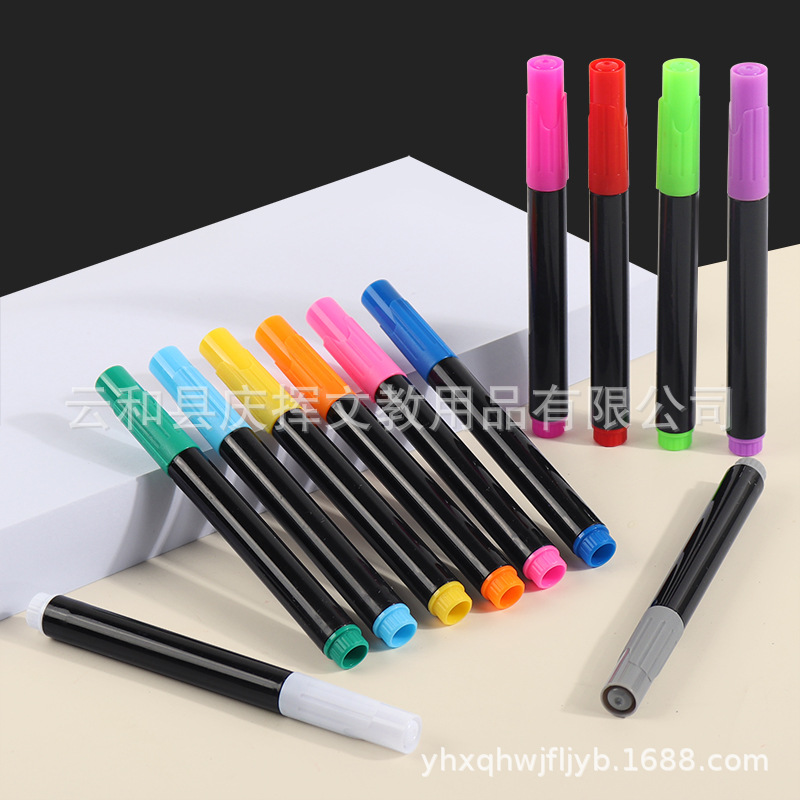 Liquid chalk LED fluorescent children blackboard painting water-based erasable pen 12 color advertising graffiti light board pen