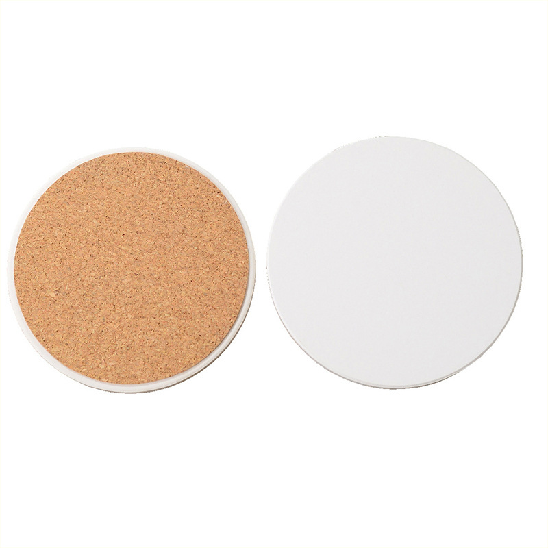 Spot Production Blank Water-Absorbent Diatom Mud Heat Transfer Blank Ceramic Coaster Car Coaster Cork Insulation Pad