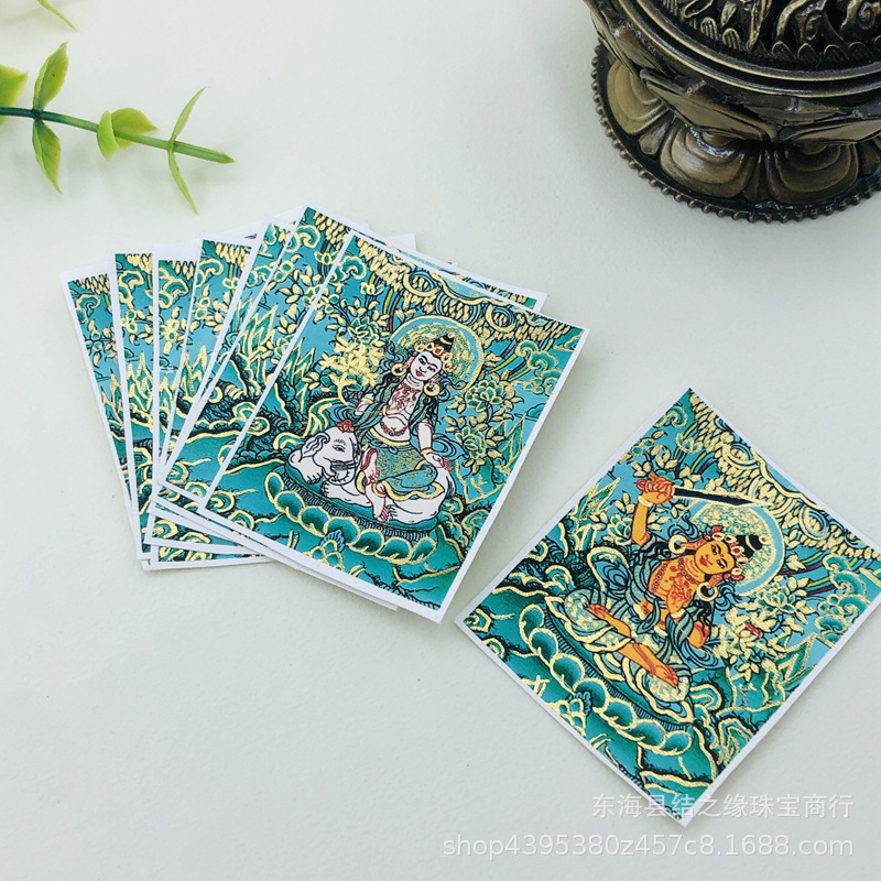 New Eight Guardians of the Life 12 Zodiac Hand-painted Gold Half-hand-painted Thangka Core Red Tang Puxian Canvas