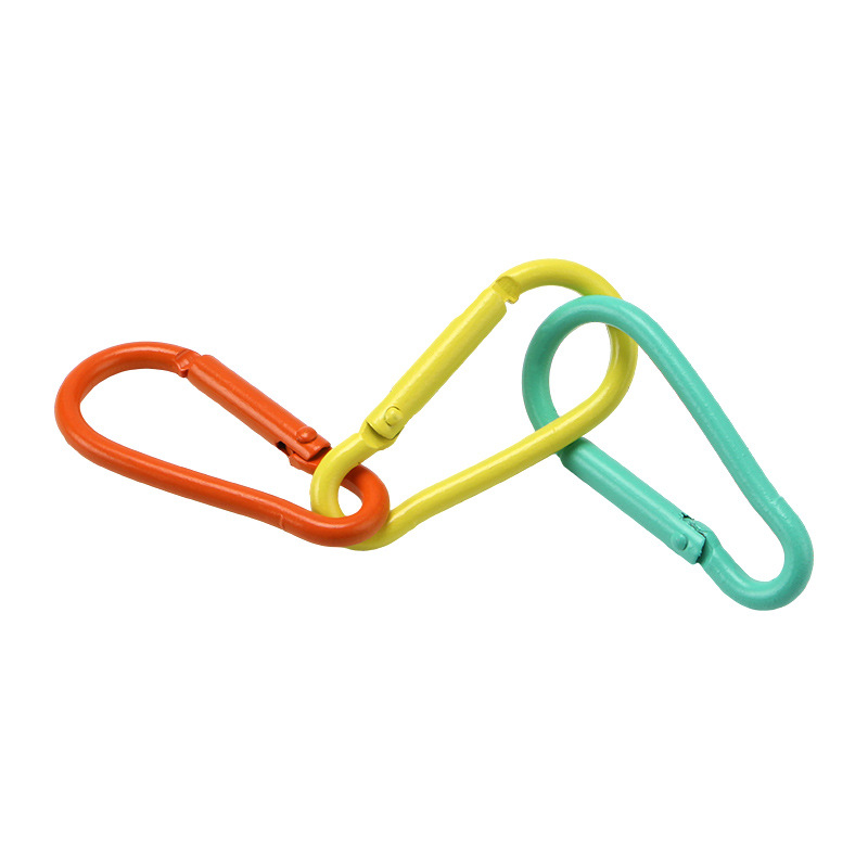 Factory wholesale color alloy quick-hanging buckle paint macaron yellow keychain gourd-shaped D-shaped carabiner