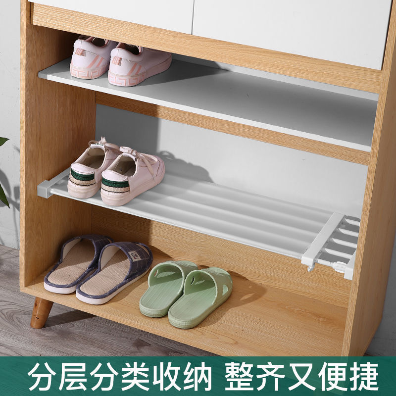 Punch-Free Wardrobe Partition Layered Rack Cabinet Partition Partition Board Student Wardrobe Retractable Storage Shelf