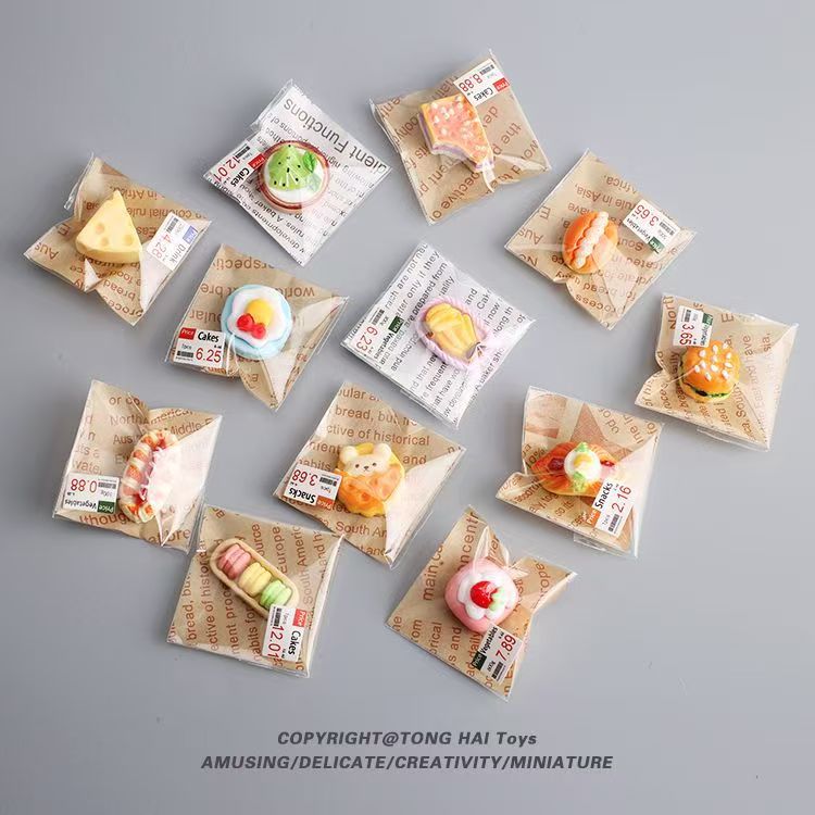 Mini Simulation Children's Play Toy Diy Food Play Cake Dessert Bread Food Play Individual Packaging Miniature
