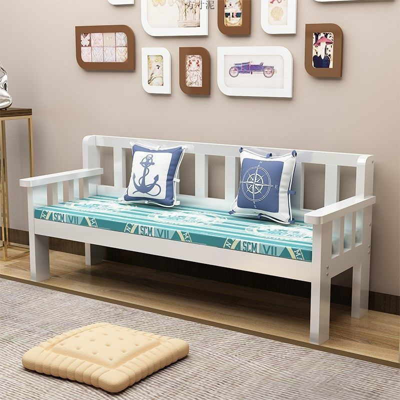 Комбинация дивана из массива, трехместный сосновый диван, скамейка для малой квартиры, для гостиной, простой спинкой, одно деревянное кресло, фабрика