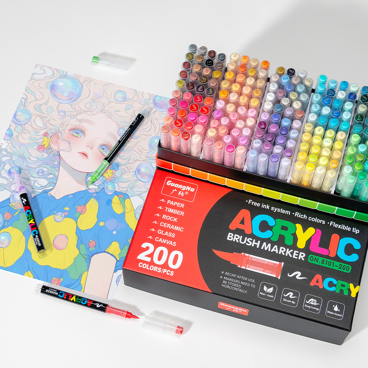 Guangna Gn8101 акриловый маркер, 240 цветов, водорастворимый