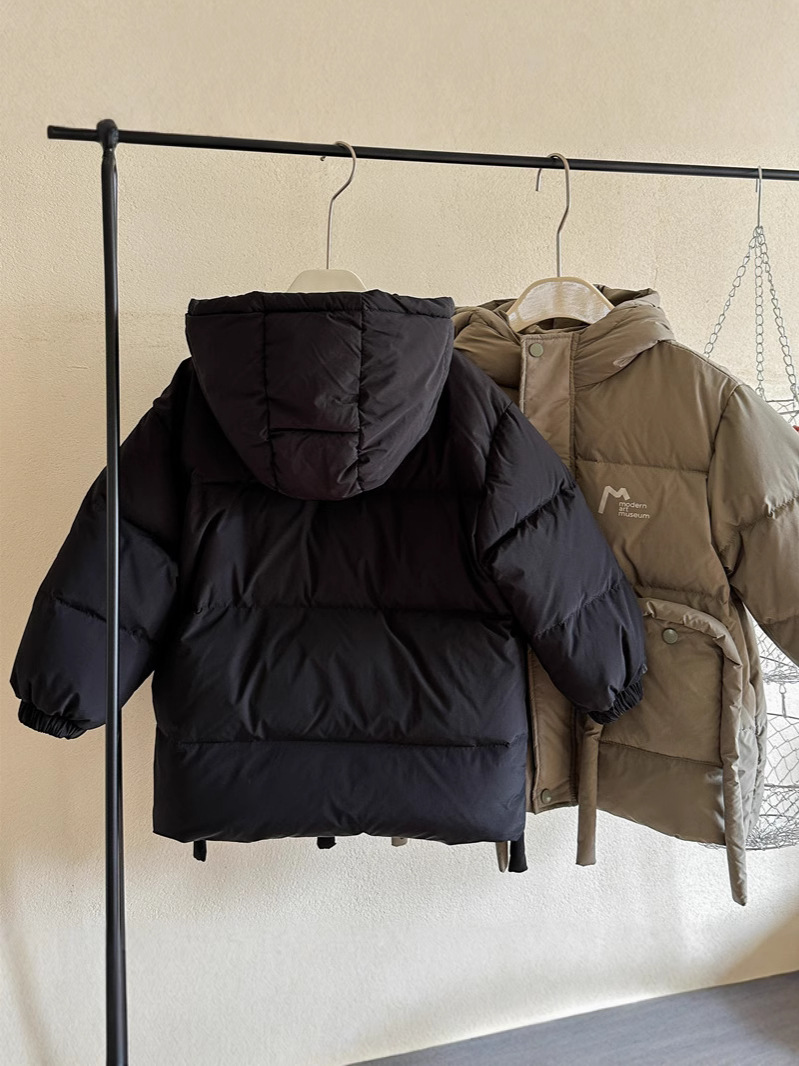 2025 Boys Korean Style down Jacket Foreign Trade Children's Clothing Children's Hooded White Duck down Jacket Children's Winter Clothes Warm Clothes
