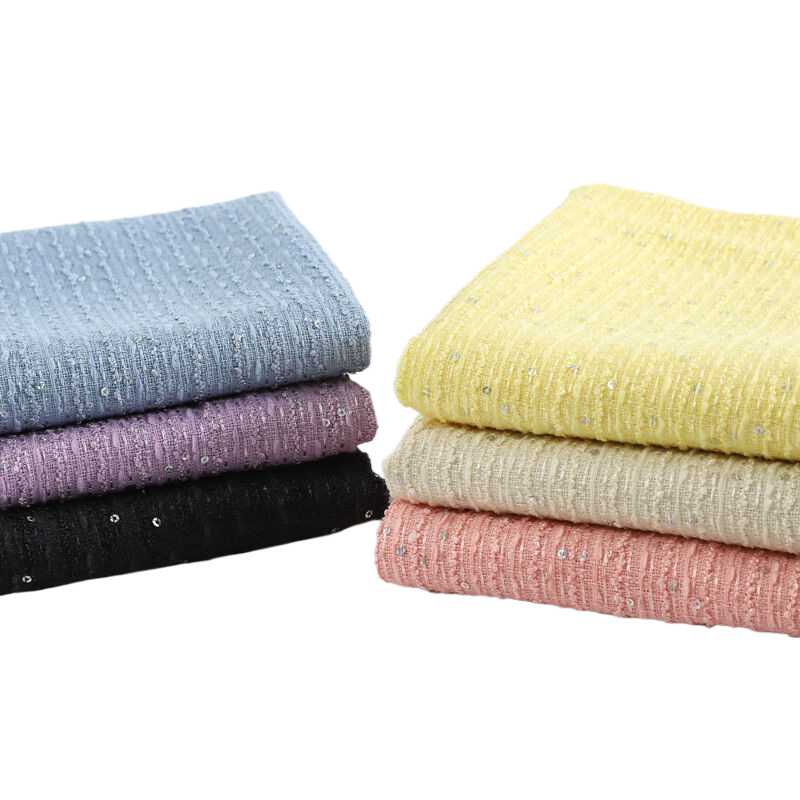 Sequin Small Fragrance Fabric 450g Spring & Fall Dyed Small Fragrance Jacket Fabric Fashion Women's Shoes and Hats Decorative Fabric