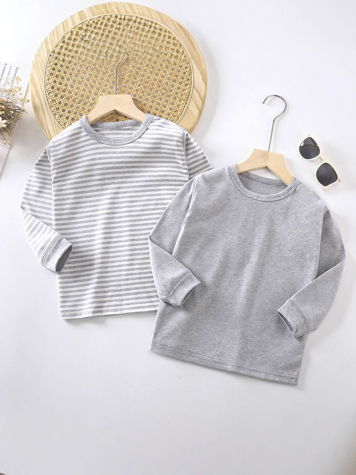 Export quality spring and autumn children's sanding boneless 40 pure cotton autumn clothing line clothing home clothing big children's pajamas base