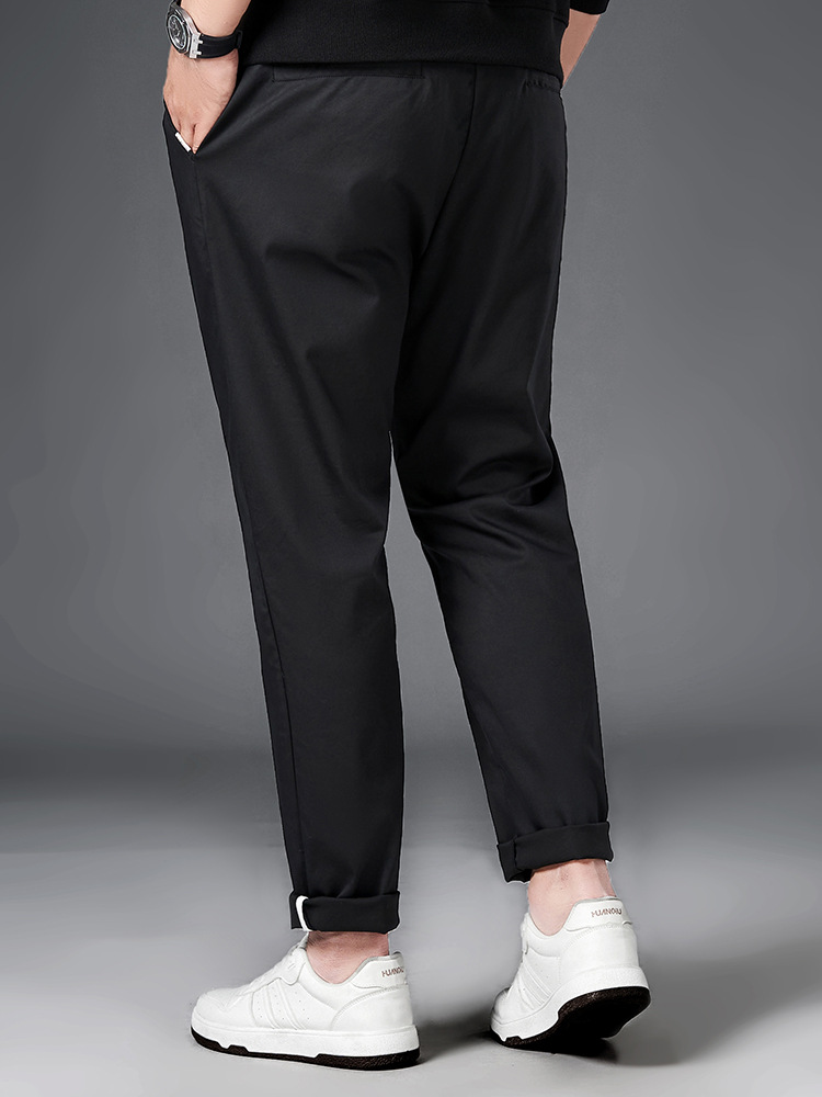 3057 plus size bottoms spring and summer new work commuter versatile belt straight plus size men's casual pants