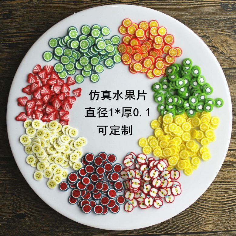 Simulation fruit slice pvc soft pottery slice DIY handmade clay cream glue slime simulation cake