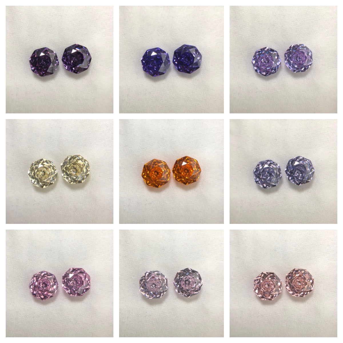 6mm Eight-sided Wuzhou Material High Carbon 5A Jewelry Grade Millennium Rose Cut Zircon Earrings Earrings Jewelry Main Stone