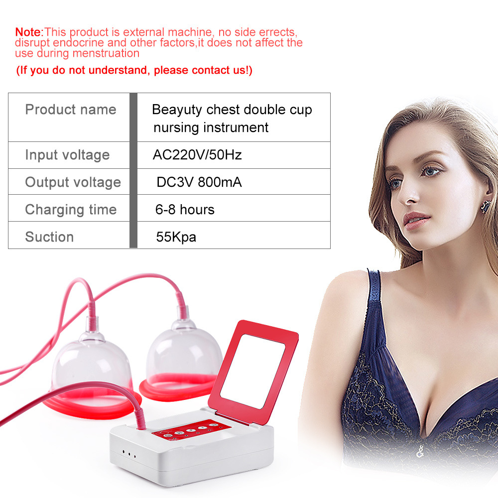 Breast Enlargement and Enhancement Device, Negative Pressure Vacuum Double-Cup Massager, Sagging Breast Enhancer, Shaping and Lifting Electronic Device