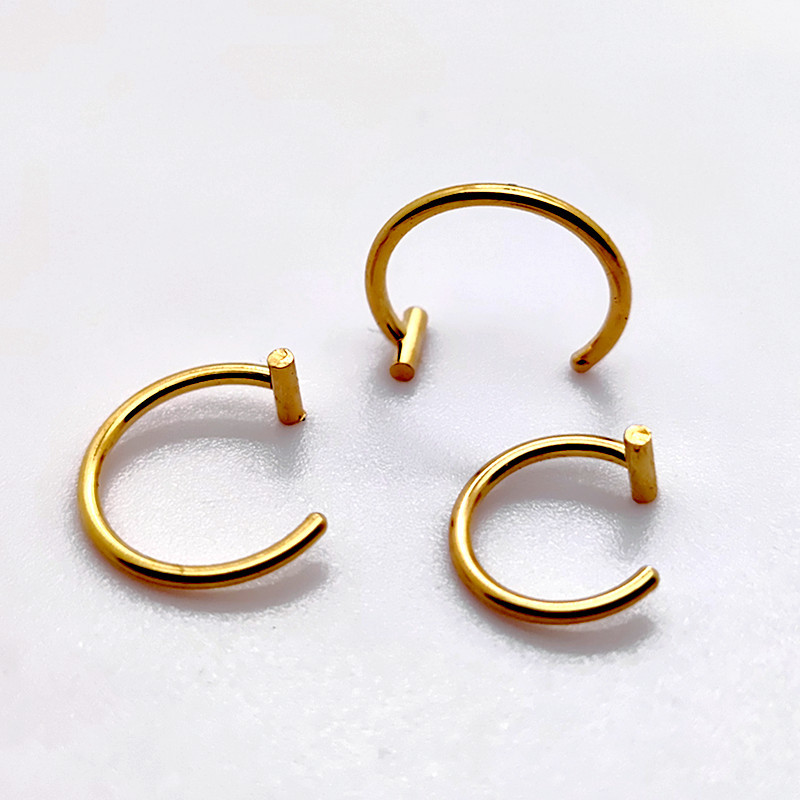 Cross-Border Supply Spot Stainless Steel Hole-Free Fake Lip Rings, Lip Clips, Lip Nail Decorations, Nose Rings, Piercing Jewelry Source Factory