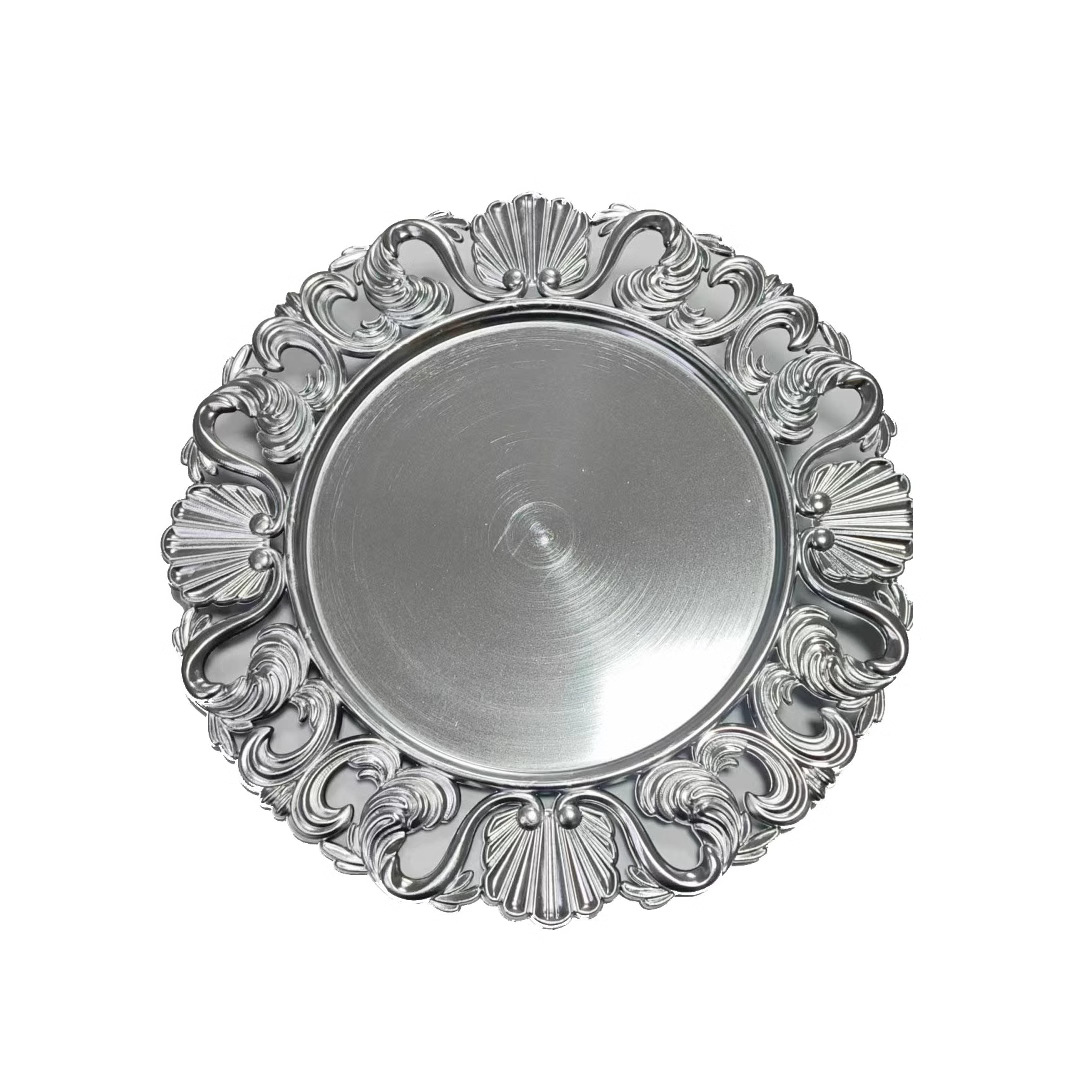 Foreign Trade European Retro Cut Out Fruit Plate Wedding Hotel Craft Plate Decorative Plastic Plate Charger Fruit