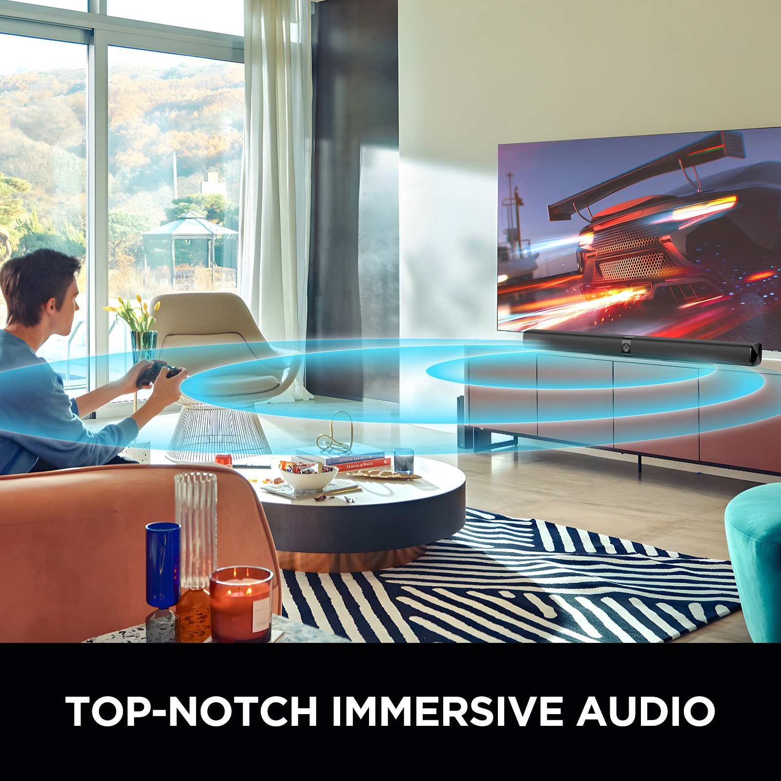 Bar Speaker Tv 80W Bt5.3 Bluetooth Bar Speaker Wired and Wireless Echo Wall Source Factory