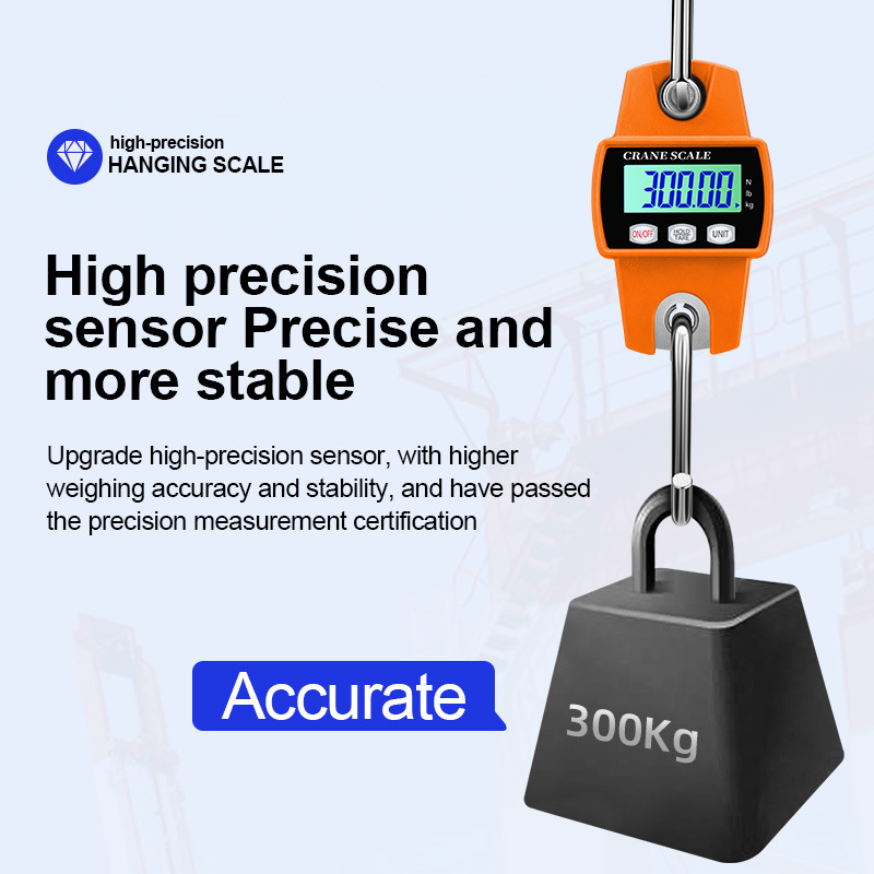 Electronic Crane Scale 300kg Manufacturer Wholesale Electronic Hook Scale Crane Scale Portable Mini Handheld Scale 500kg Crane Scale