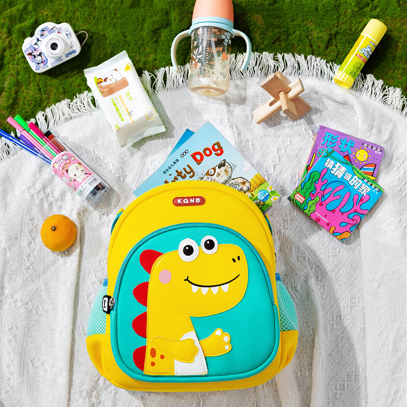 in stock Kindergarten Children's Schoolbag Boys and Girls School Entrance Baby New Dinosaur Boys and Girls Anti-Lost Backpack
