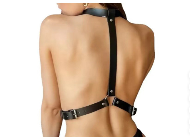 Amazon hot sale bondage belt clothes bandage waist pu environmental protection leather nightclub fashion women's clothing accessories