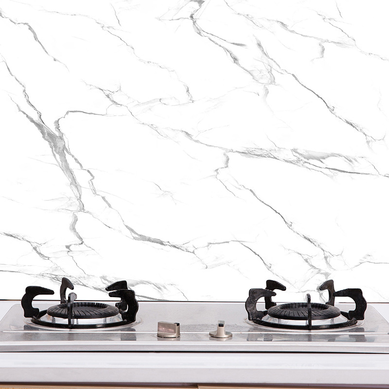 Imitation marble refurbished stickers tile self-adhesive wallpaper kitchen oil-proof stickers desktop wallpaper cross-border wholesale
