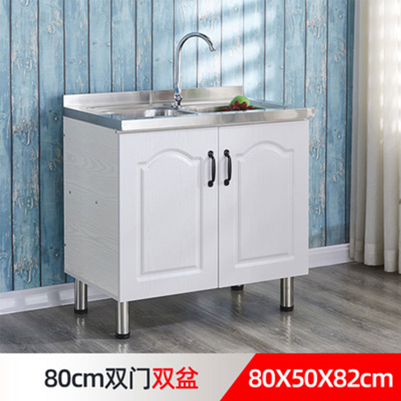 # N5 Simple Stainless Steel Cabinet Kitchen Cabinet Stove Cabinet Integrated Rental Kitchen Cabinet Home Storage Cabinet