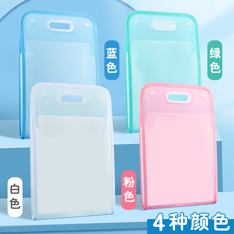 Vertical edging organ bag pp translucent folder portable briefcase student examination paper business office file bag