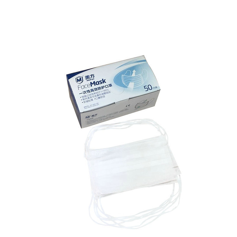 Supply of Disposable White Three-Layer Non-Woven Strap Pullover, Breathable Hanging Brain-Strength Dust Mask