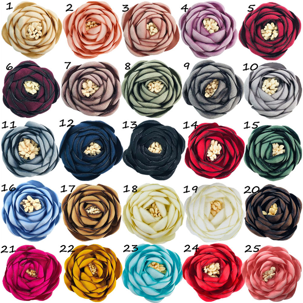 3.5cm Korean Style Burned Edge Rose Bud Costume Headwear Necklace Flower Handmade DIY Accessories Pet Hanging Ornaments in stock Batch