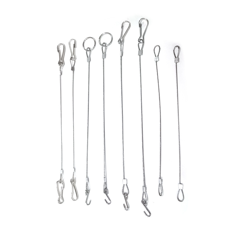 Manufacturer's In-Stock Colored Coated Steel Wire Rope 2.0*170 Metal Luggage Tag Wire Buckle Transparent Wire Loop