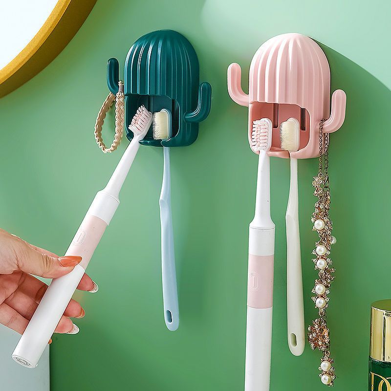 Креативный держатель для электрической зубной щетки кактус, настенный органайзер для зубных щеток без сверления